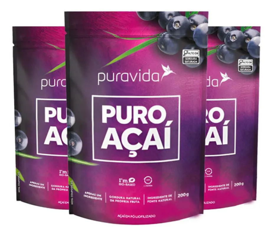 PURO AçAí 3 X 200G PURAVIDA