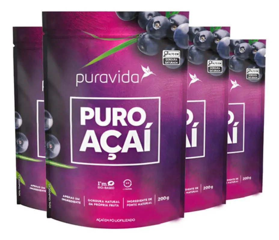 PURO AçAí 4 X 200G PURAVIDA