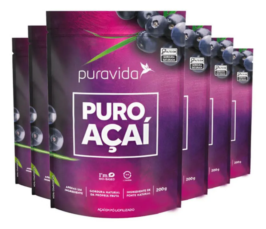 PURO AçAí 6 X 200G PURAVIDA