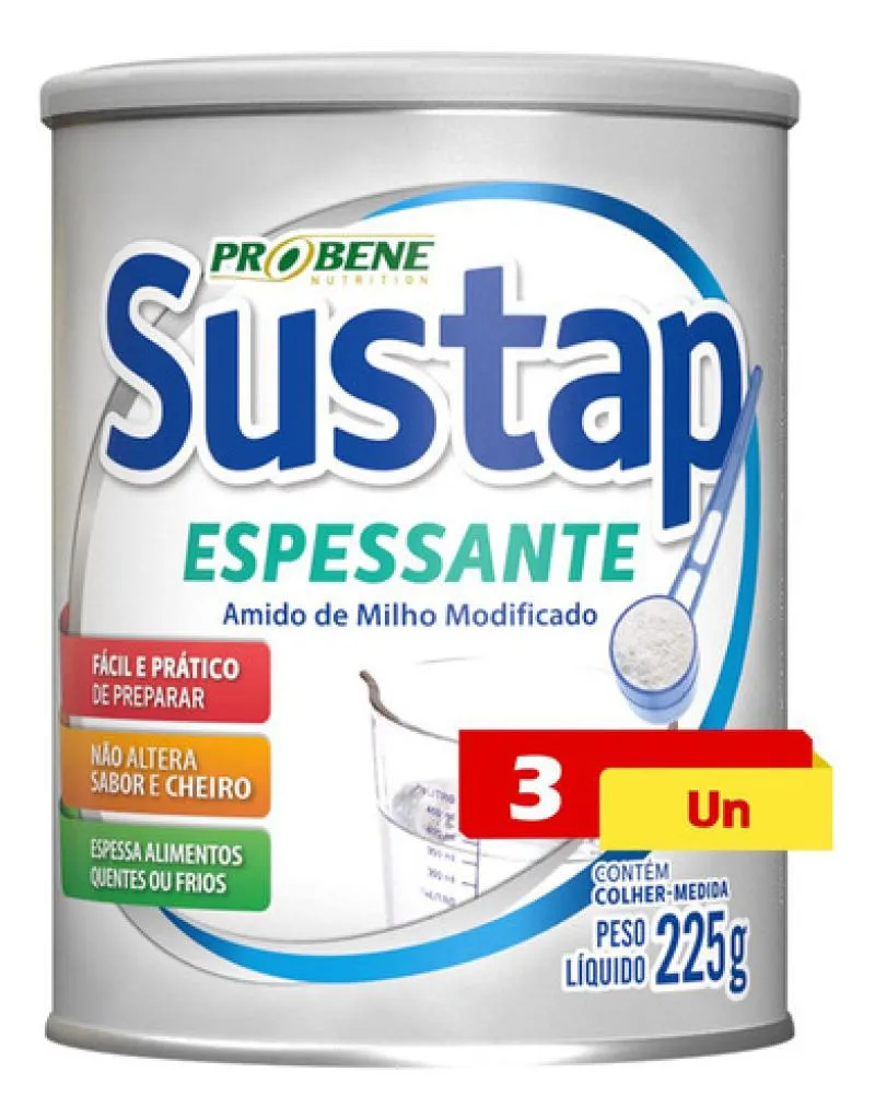SUSTAP ESPESSANTE AMIDO DE MILHO 3 X 225G PROBENE
