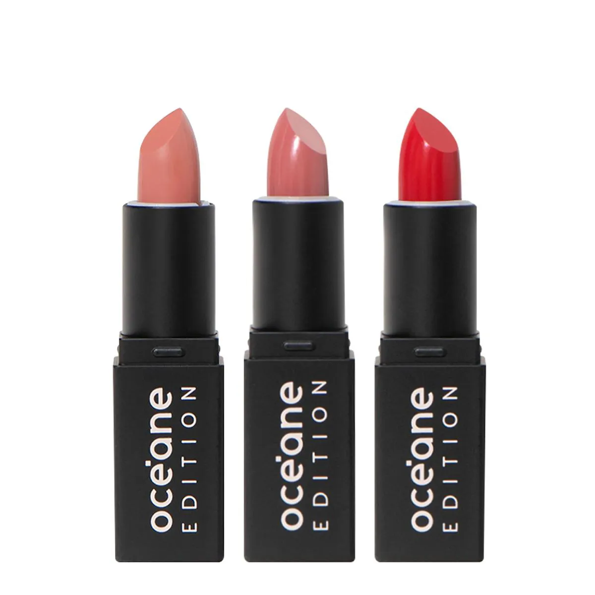 KIT OCéANE EDITION MINI LIPSTICK NUDE PINK RED KISS E SIENNA NUDE (3 PRODUTOS)
