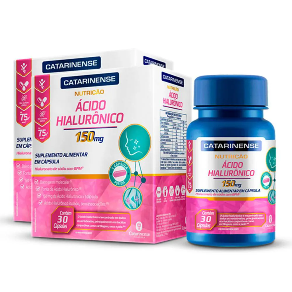 KIT 2 ÁCIDO HIALURôNICO CATARINENSE 30 CáPSULAS