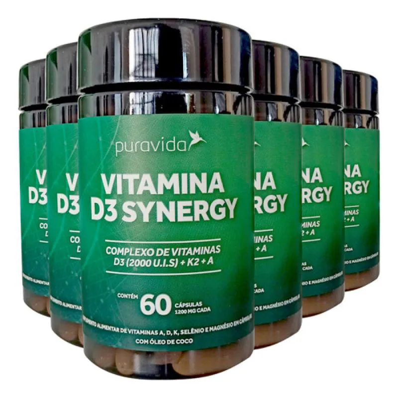 VITAMINA D3 SYNERGY 6 X 60 CáPSULAS PURAVIDA
