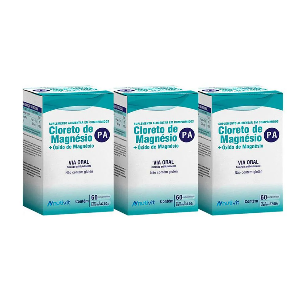 03UN CLORETO DE MAGNéSIO P.A COM 60 CáPSULAS DE 600MG NUTIVIT