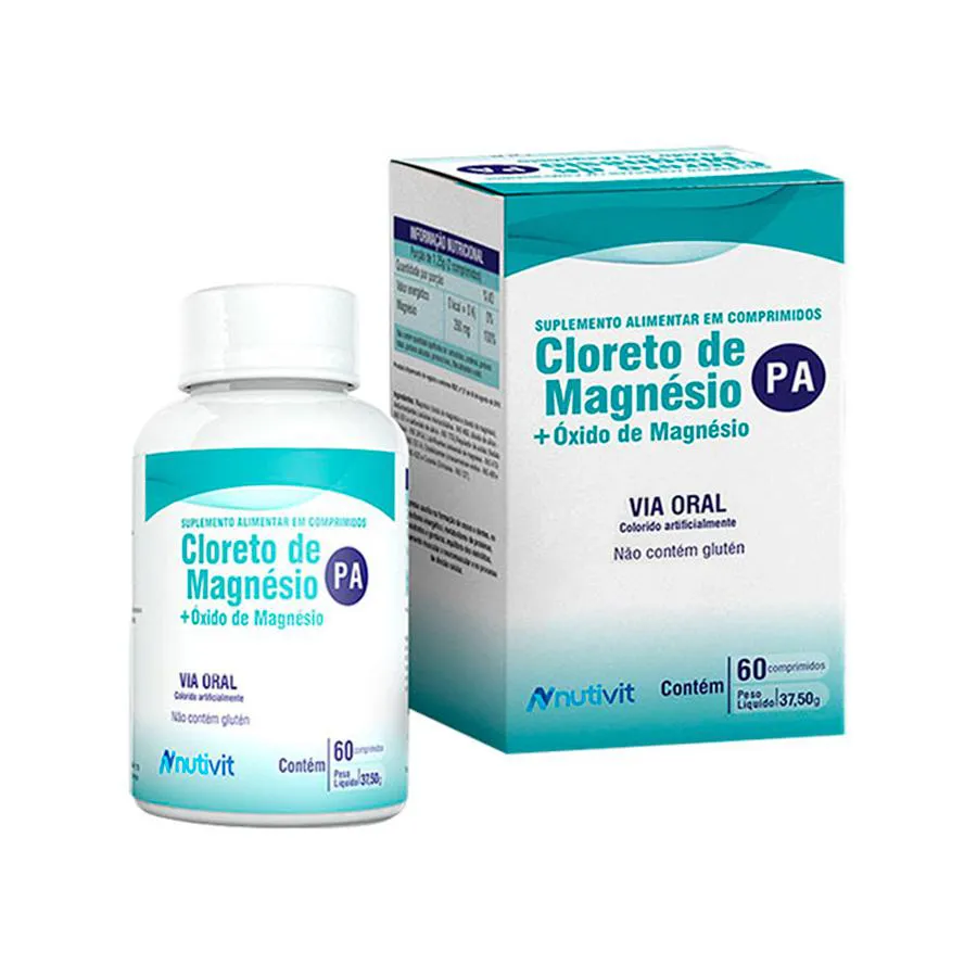 CLORETO DE MAGNéSIO P.A COM 60 CáPSULAS DE 600MG NUTIVIT