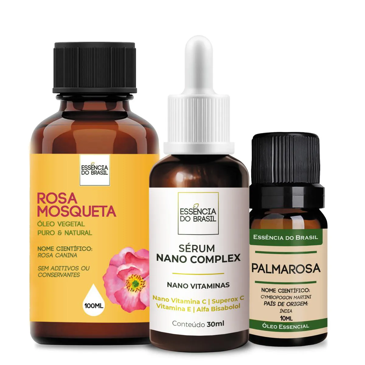 KIT CUIDADOS: SéRUM COMPLEX + ÓLEO ROSA MOSQUETA + PALMAROSA