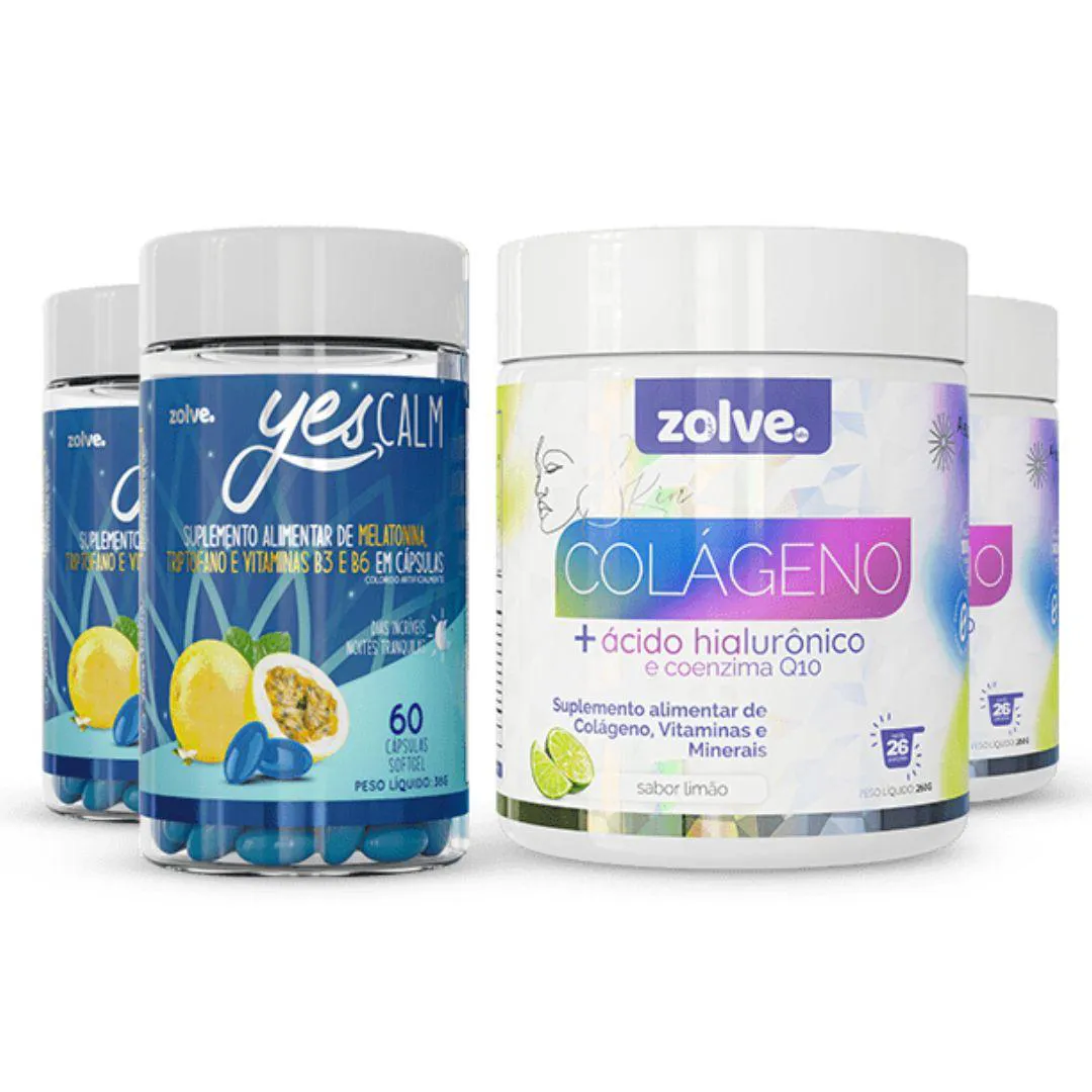 KIT 2 POTES - ZOLVE YES CALM + ZOLVE SKIN COLáGENO VERISOL