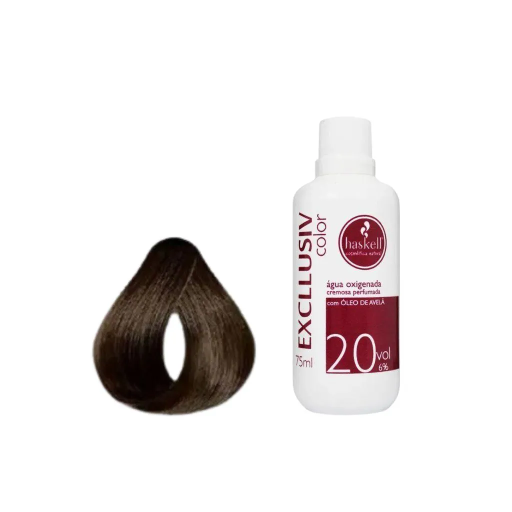 KIT COLORAçãO HASKELL EXCLLUSIV 5.3+ÁGUA OXIG HASKELL 20VOL