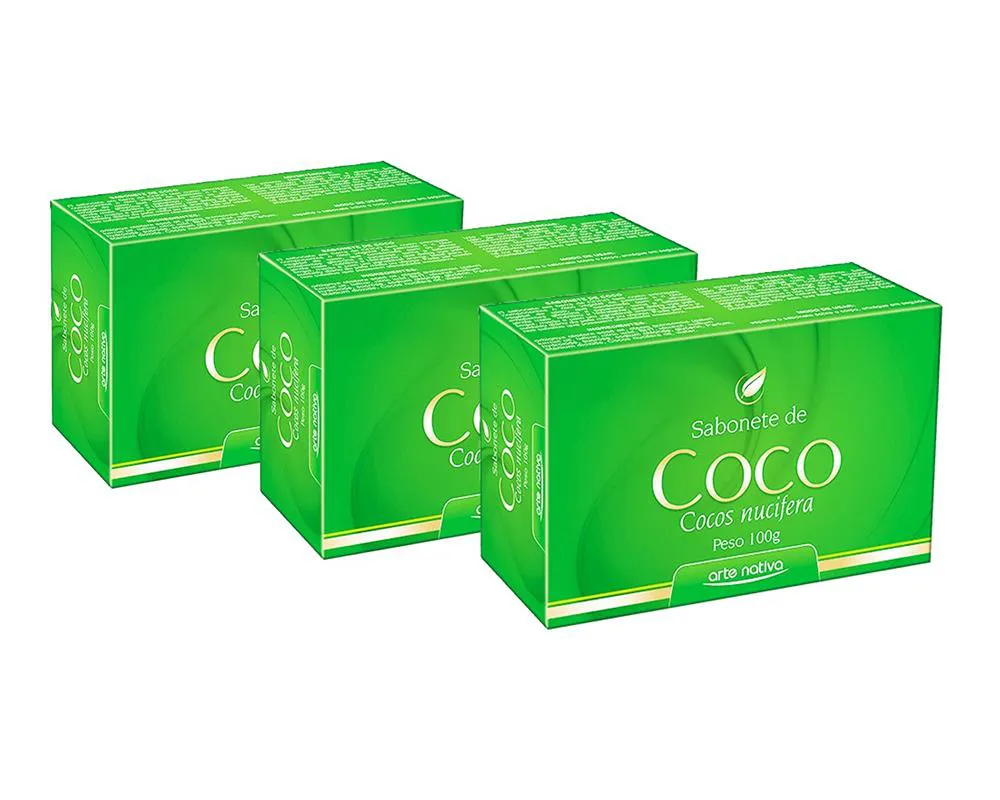 03UN SABONETE DE COCO EM BARRA 100G ARTE NATIVA