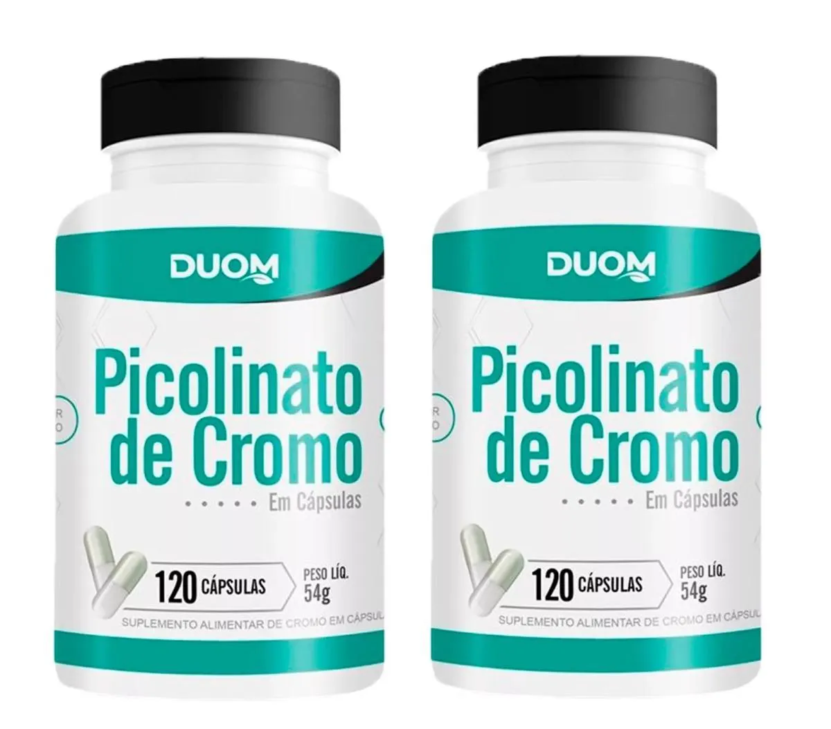KIT 2 SUPLEMENTO PICOLINATO DE CROMO DUOM EMAGRECIMENTO 120CPS