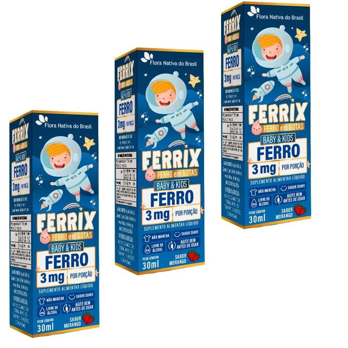 KIT 3X FERRIX (FERRO INFANTIL) 30ML - FLORA NATIVA