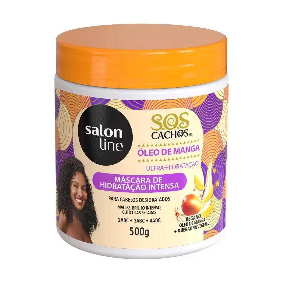 MáSCARA DE HIDRATAçãO INTENSA SOS CACHOS ÓLEO DE MANGA SALON LINE 500G
