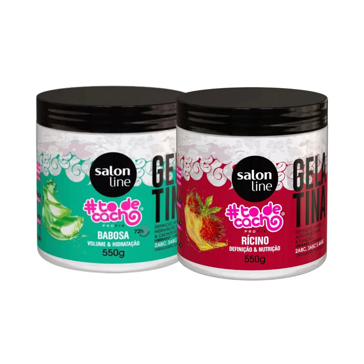 KIT 2 GELATINA TO DE CACHO BABOSA RíCINO HIDRATA SALON LINE