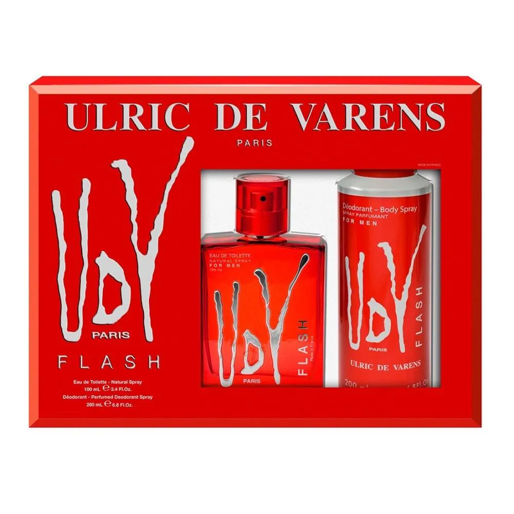 ULRIC DE VARENS KIT UDV FLASH + DEO EAU DE TOILETTE MASCULINO 100ml