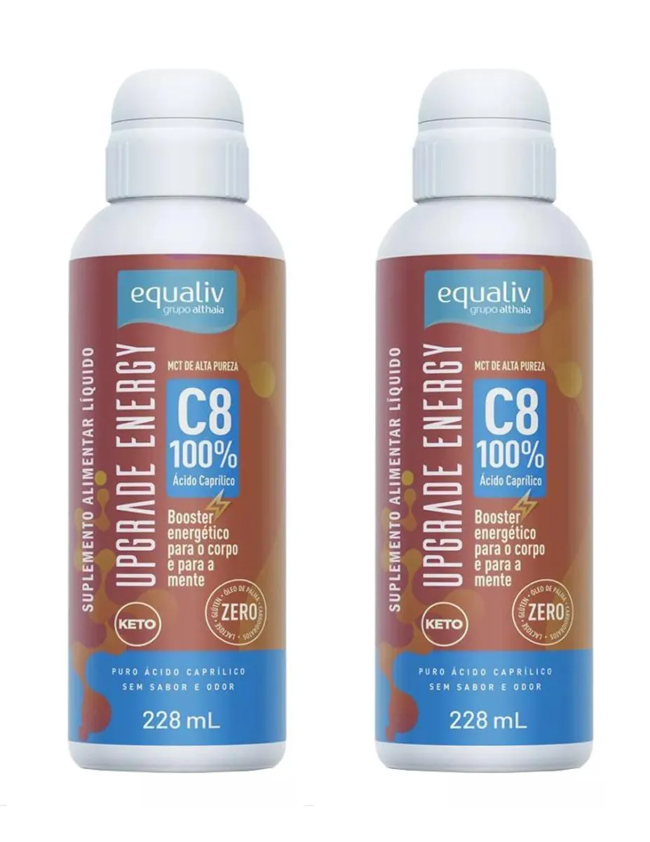 KIT 2 SUPLEMENTO EQUALIV UPGRADE ENERGY PURO CAPRíLICO 228ML