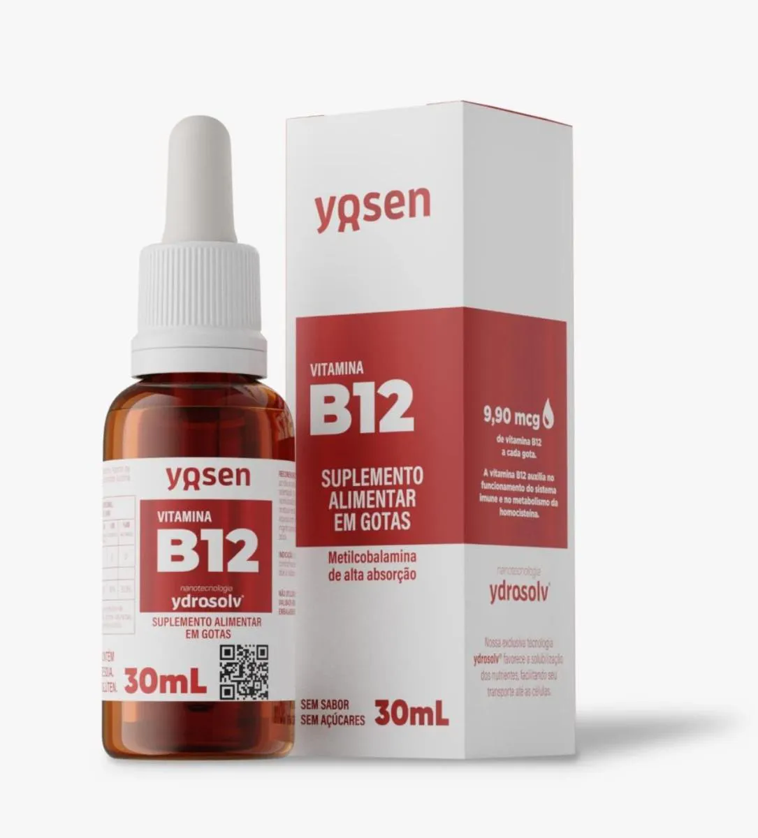 VITAMINA B12 LíQUIDA METILCOBALAMINA YDROSOLV 30ML YOSEN SEM SABOR