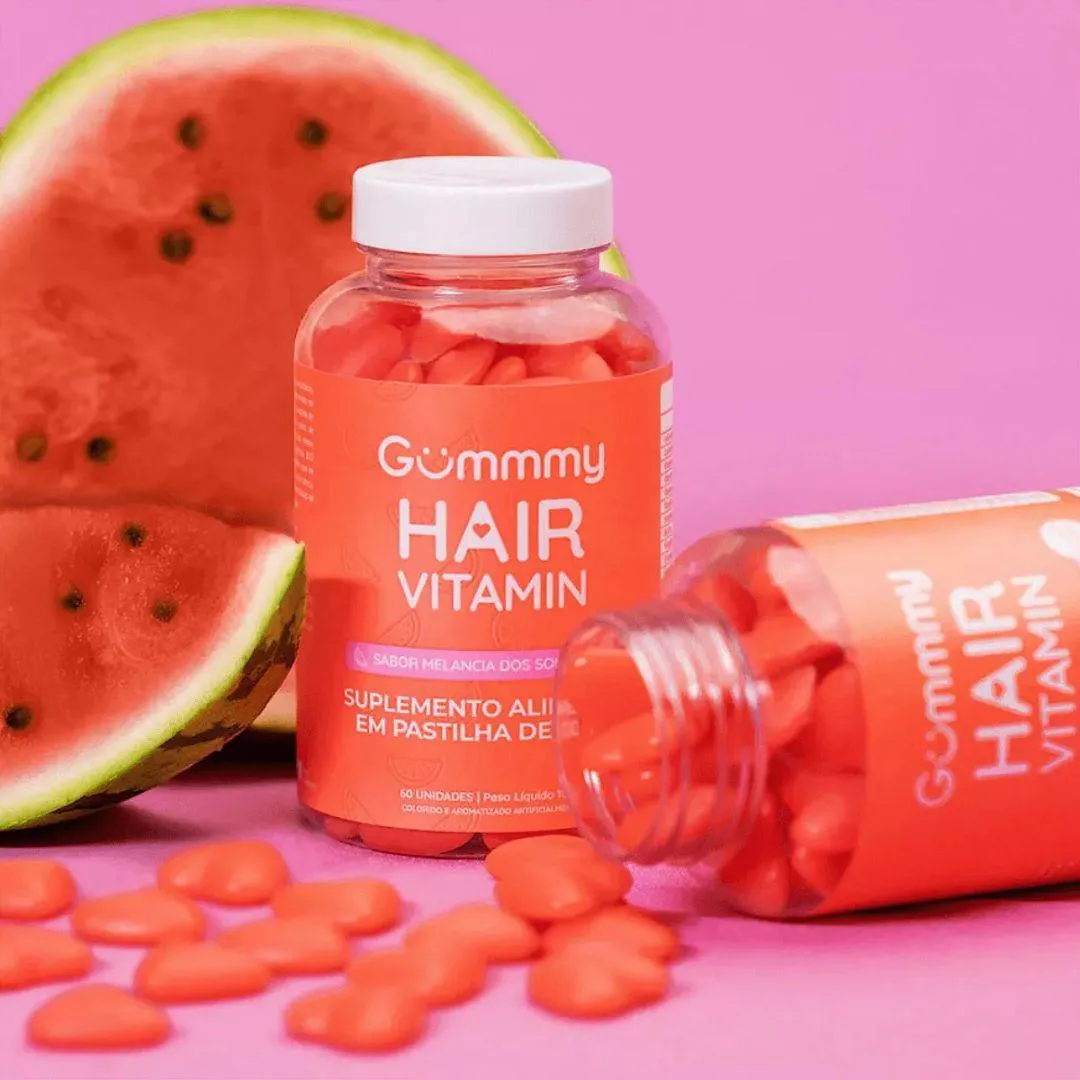 GUMMY HAIR VITAMIN ORIGINAL180G MELANCIA SUPLEMENTO ALIMENT.