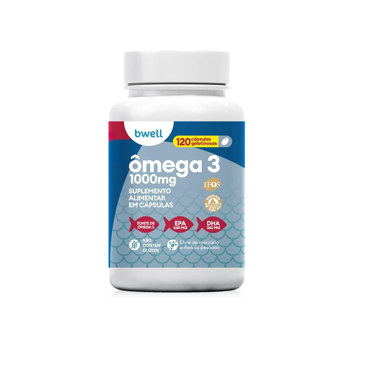 Suplemento Alimentar Ômega 3 1000mg bwell 120 cápsulas