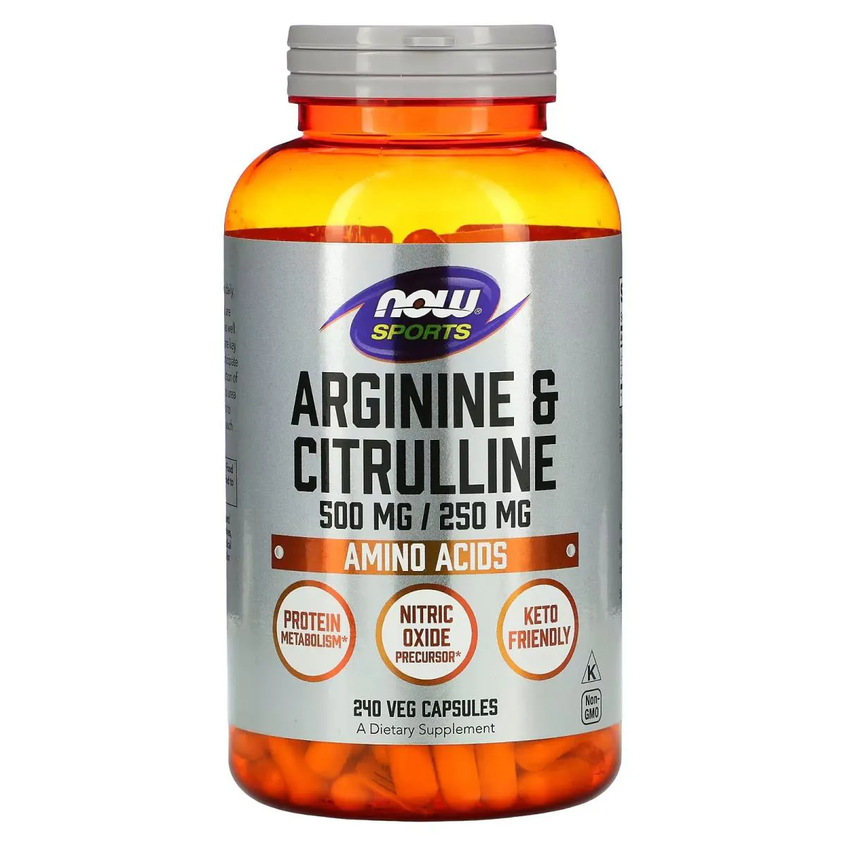 ARGININA E CITRULINA 240 CAPSULAS VEGANAS - NOW FOODS