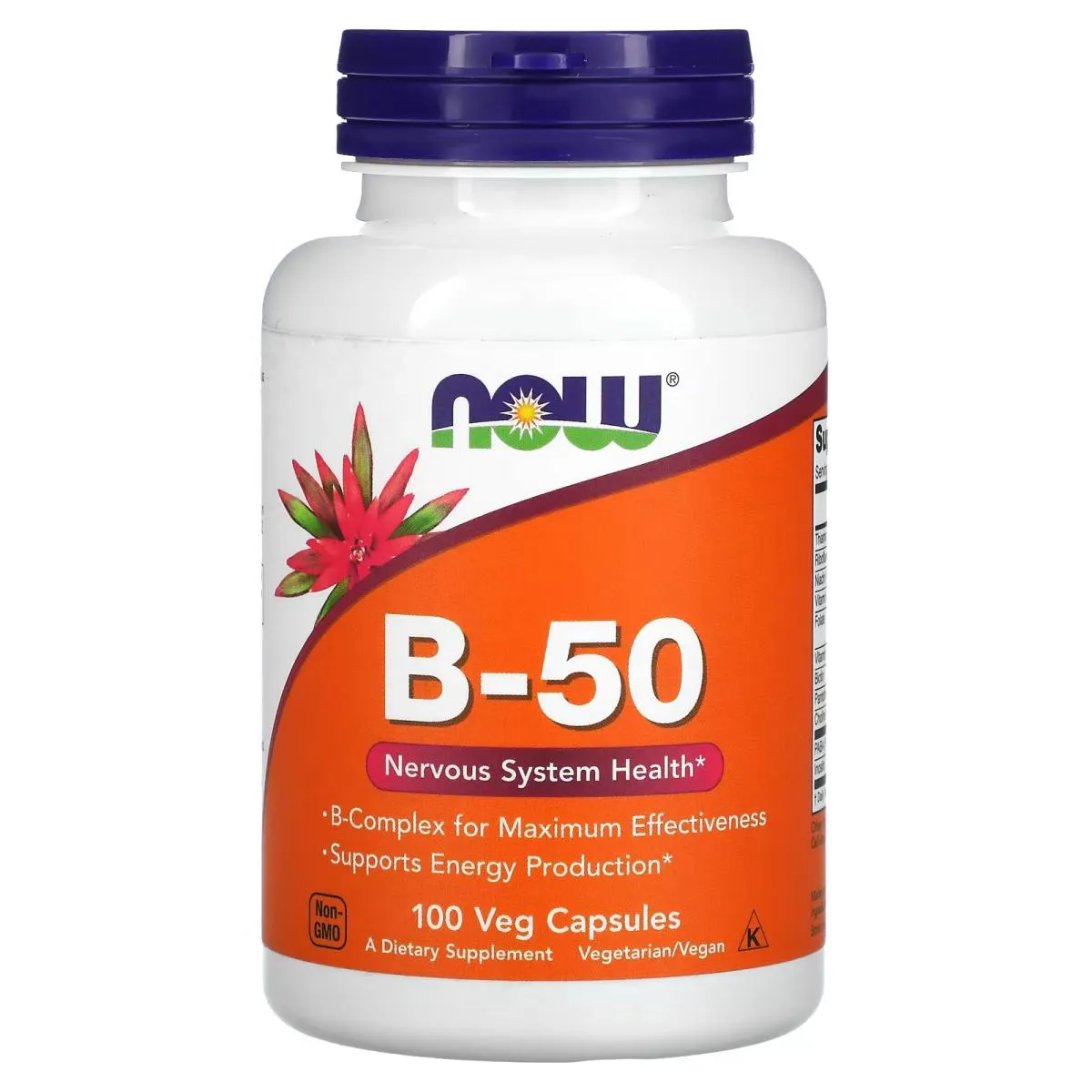 B-50 COMPLEXO VITAMINA B 100 CAPSULAS VEGETAIS NOW FOODS