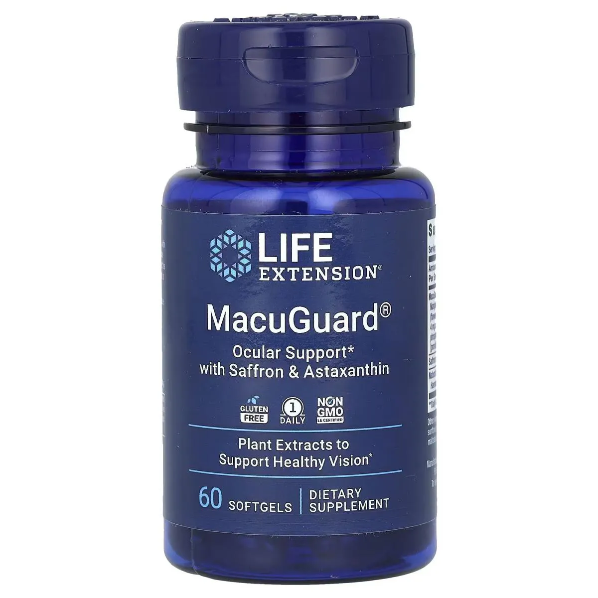 MACUGUARD COM AçAFRãO E ASTAXANTINA 60 CáPSULAS SOFTGEL LIFE EXTENSION