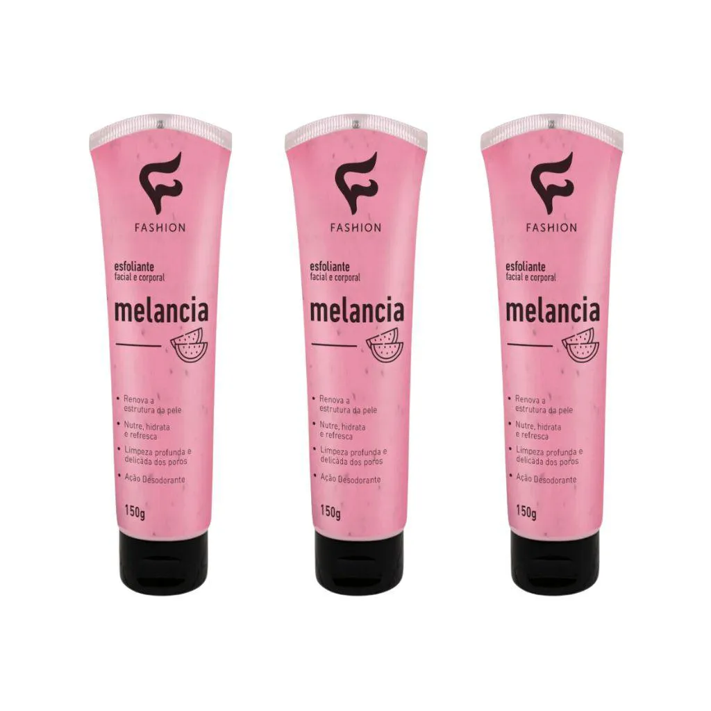 ESFOLIANTE FASHION FACIAL E CORPORAL 150G MELANCIA - 3UN