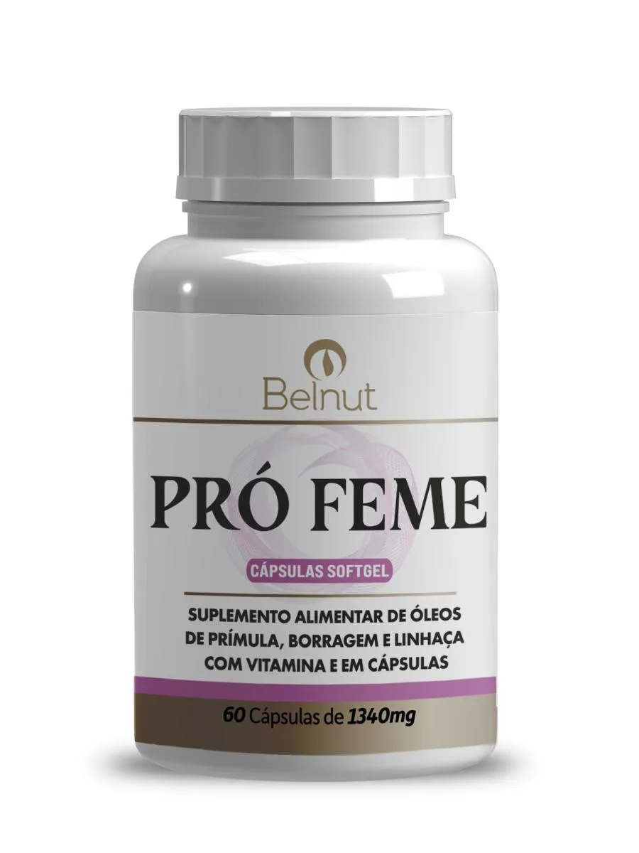 PRO FEME LINHACA PRIMULA E BORRAGEM BELNUT 60 CAPS SOFTGEL 1340MG