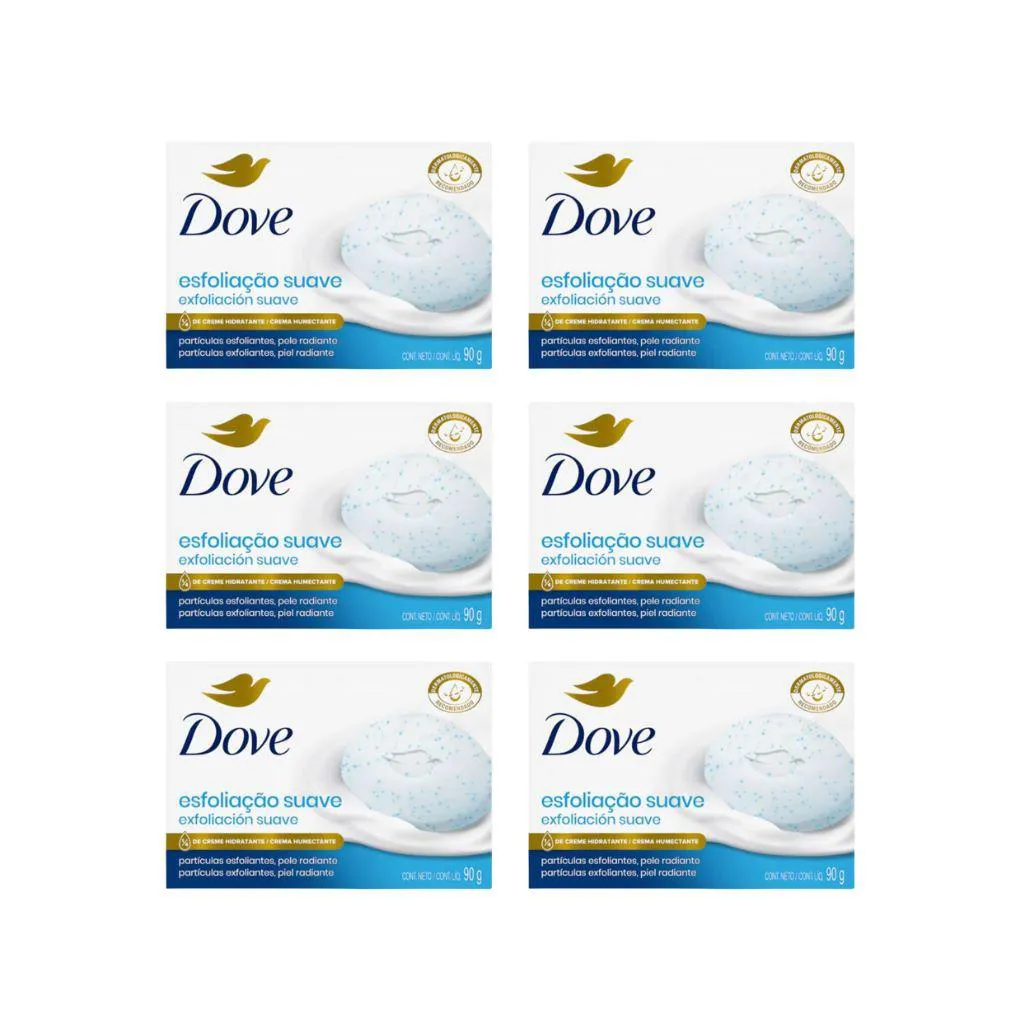 SABONETE DOVE 90G ESFOLIAçãO SUAVE - KIT C/ 6UN
