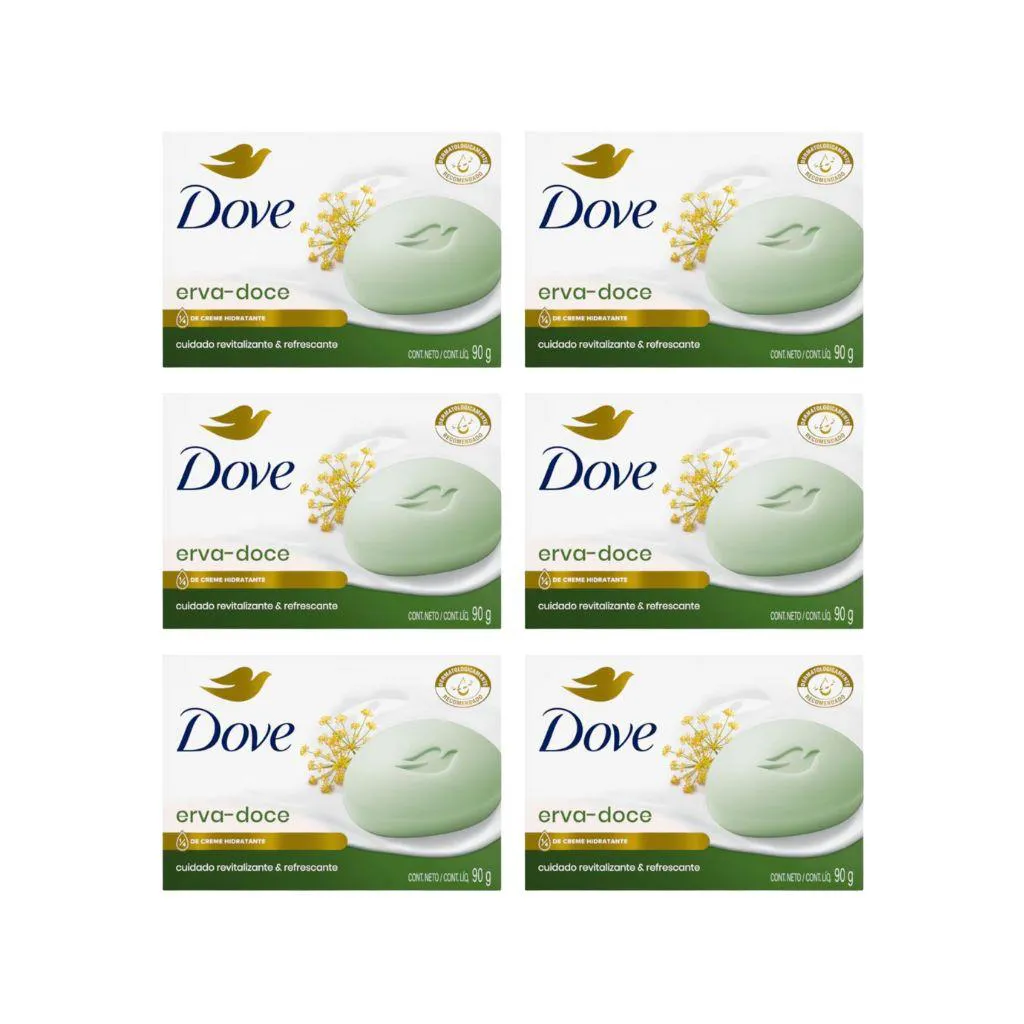 SABONETE DOVE 90G ERVA DOCE - KIT C/ 6UN