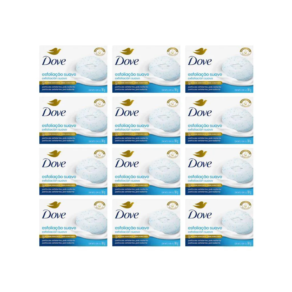 SABONETE DOVE 90G ESFOLIAçãO SUAVE - KIT C/ 12UN