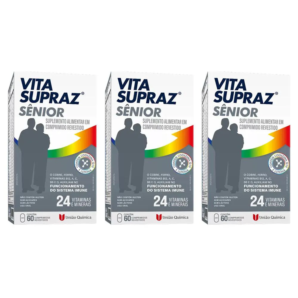 KIT 3 VITAMINA VITA SUPRAZ SêNIOR COM 60CPR - UNIãO QUíMICA