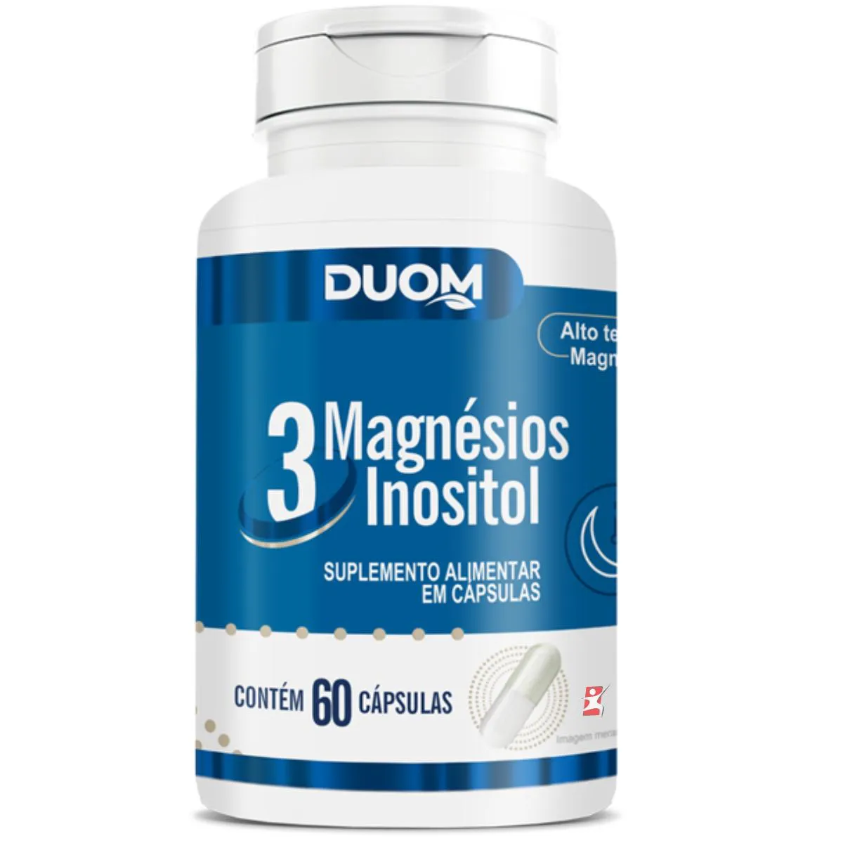 3 MAGNÉSIOS INOSITOL ÓXIDO DE MAGNÉSIO BISGLICINATO DE MAGNÉSIO 60 CÁPSULAS – DUOM
