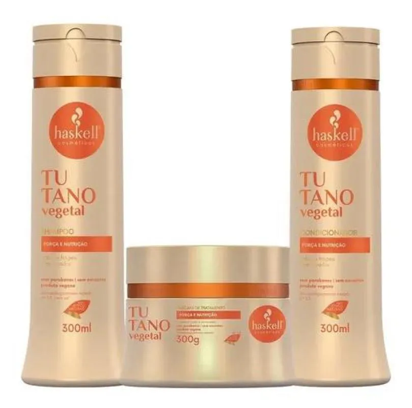 KIT HASKELL TUTANO SHAMPOO 300ML 1 CONDICIONADOR 300ML  1 MASCARA 300ML