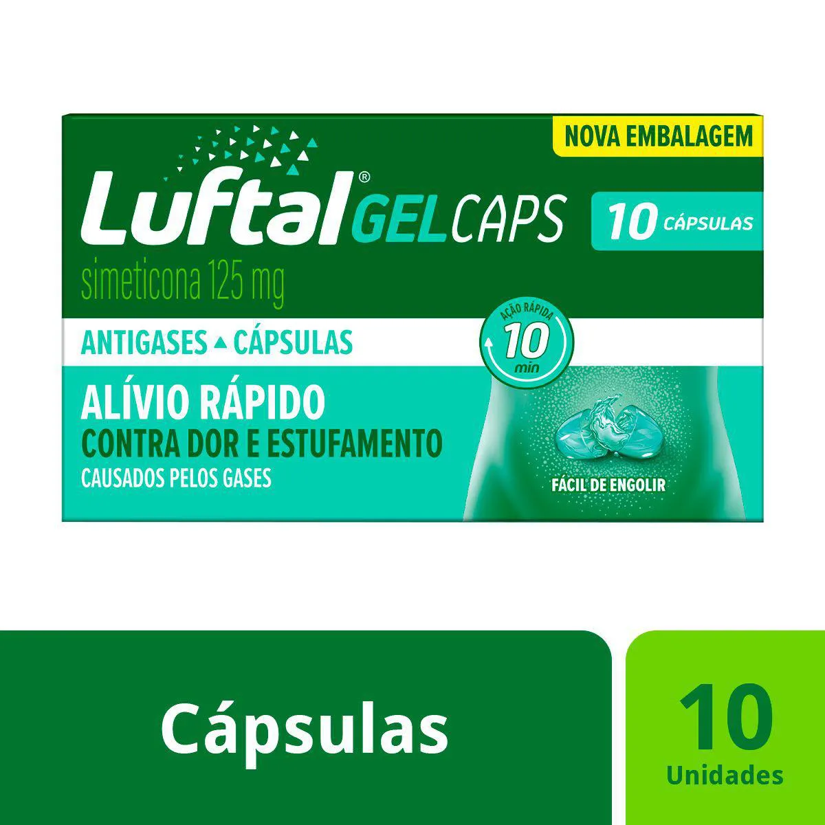 Luftal Gel Caps Simeticona 125mg 10 cápsulas