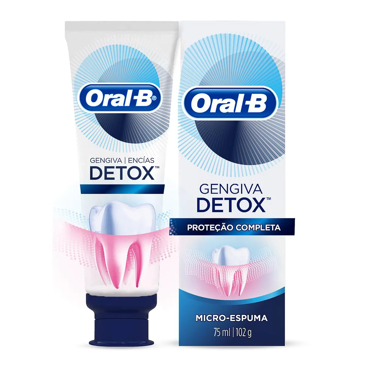 Pasta de Dente Oral-B Gengiva Detox Deep Clean com Flúor de 102g