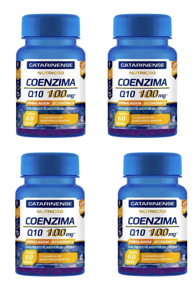 KIT 4 SUPLEMENTO CATARINENSE COENZIMA Q10 BIOATIVA 100MG 60CPS