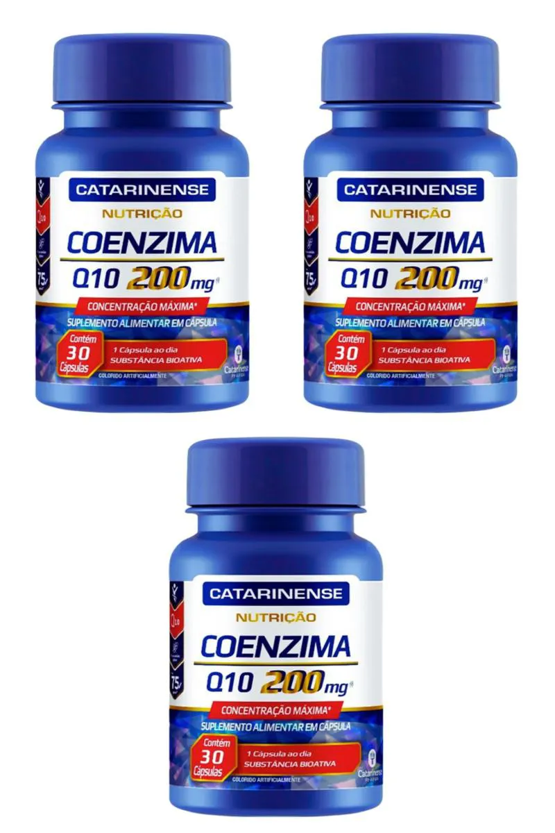 Kit 3 Suplemento Catarinense Coenzima Q10 Bioativa 200Mg 30Cps