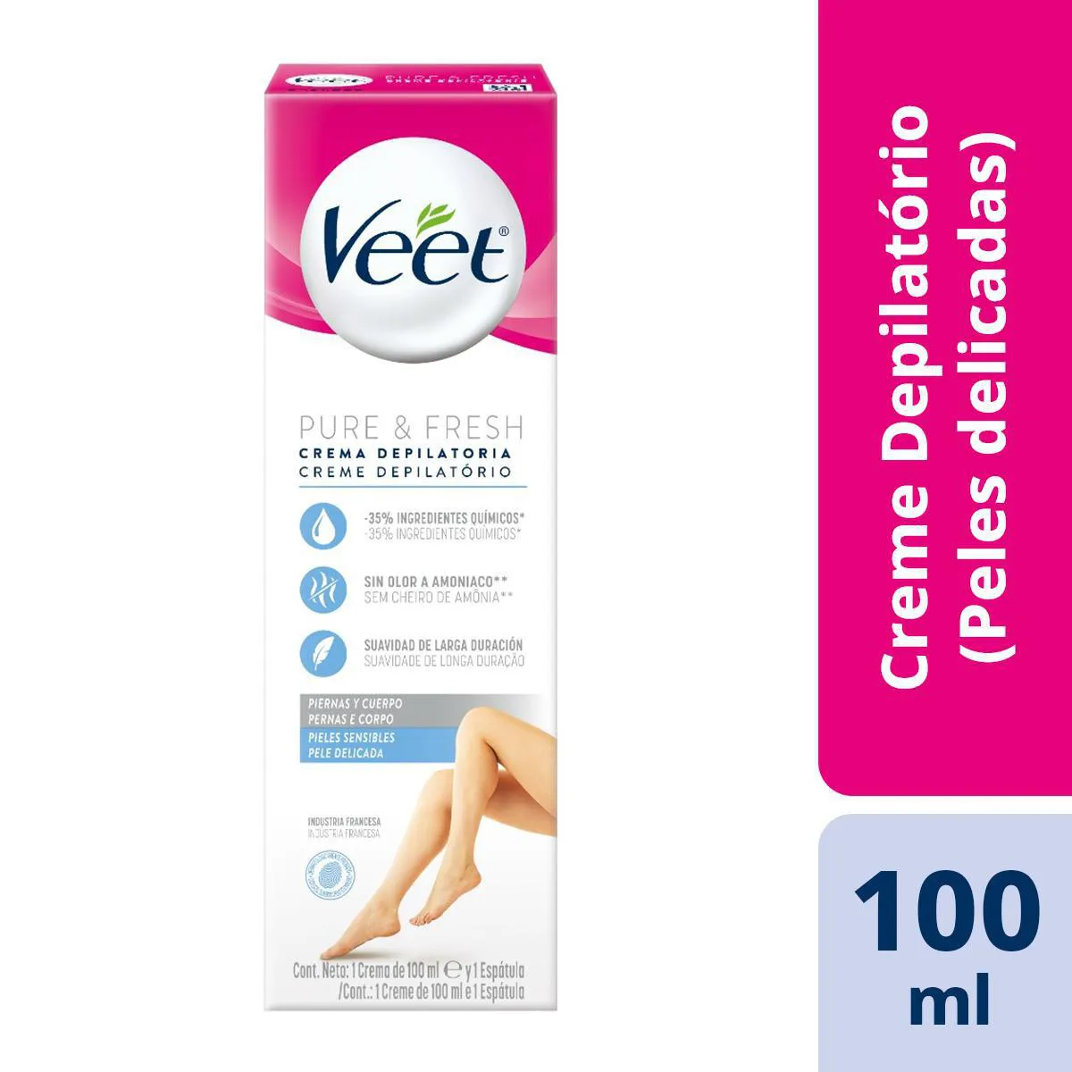 Creme Depilatório Veet Pure & Fresh Pele Sensível 100ml