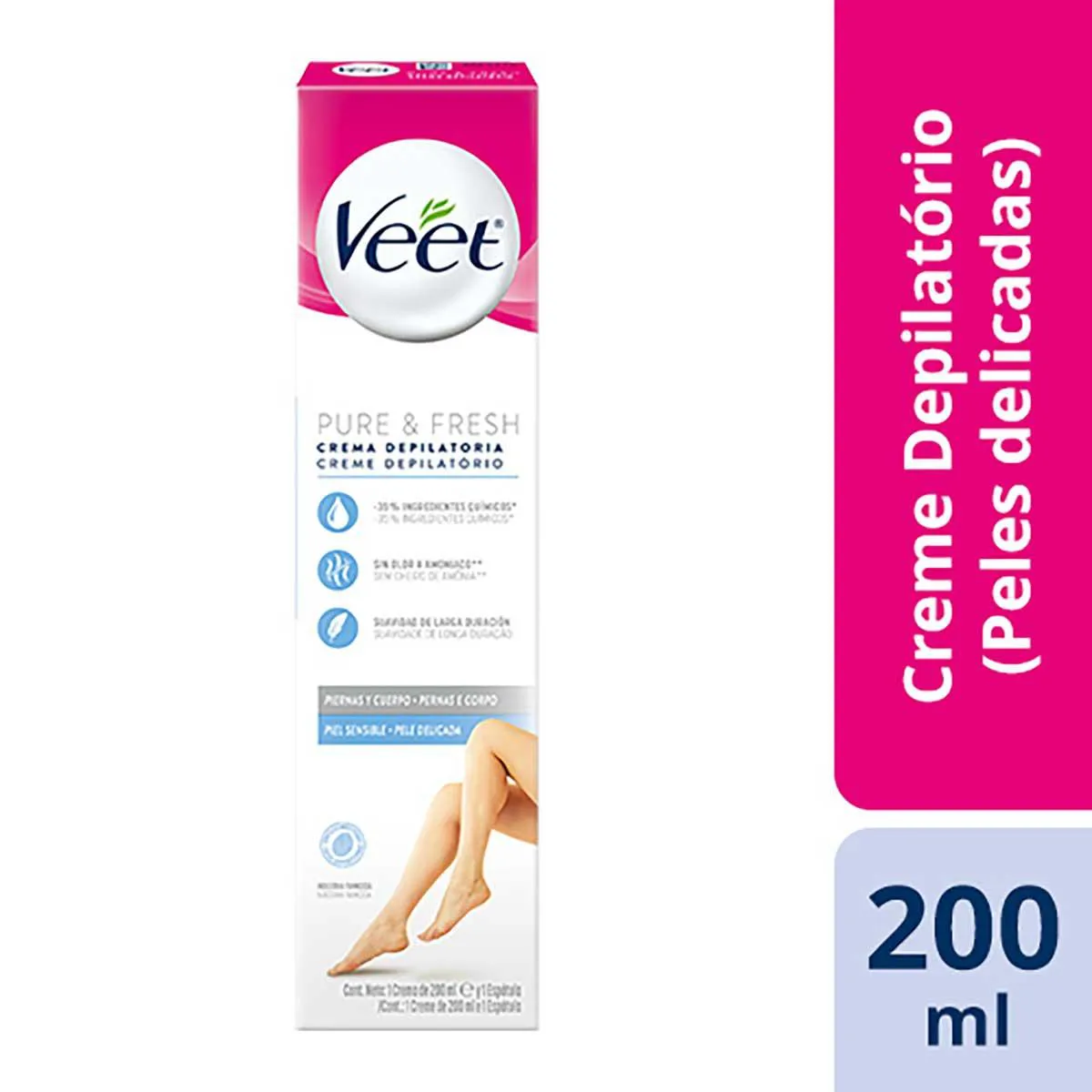 Creme Depilatório Veet Pure & Fresh Pele Sensível 200ml