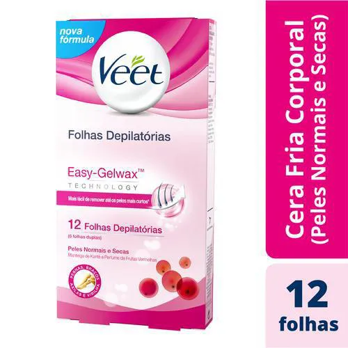 Folha Depilatória Veet Easy Gel-wax 12 unidades