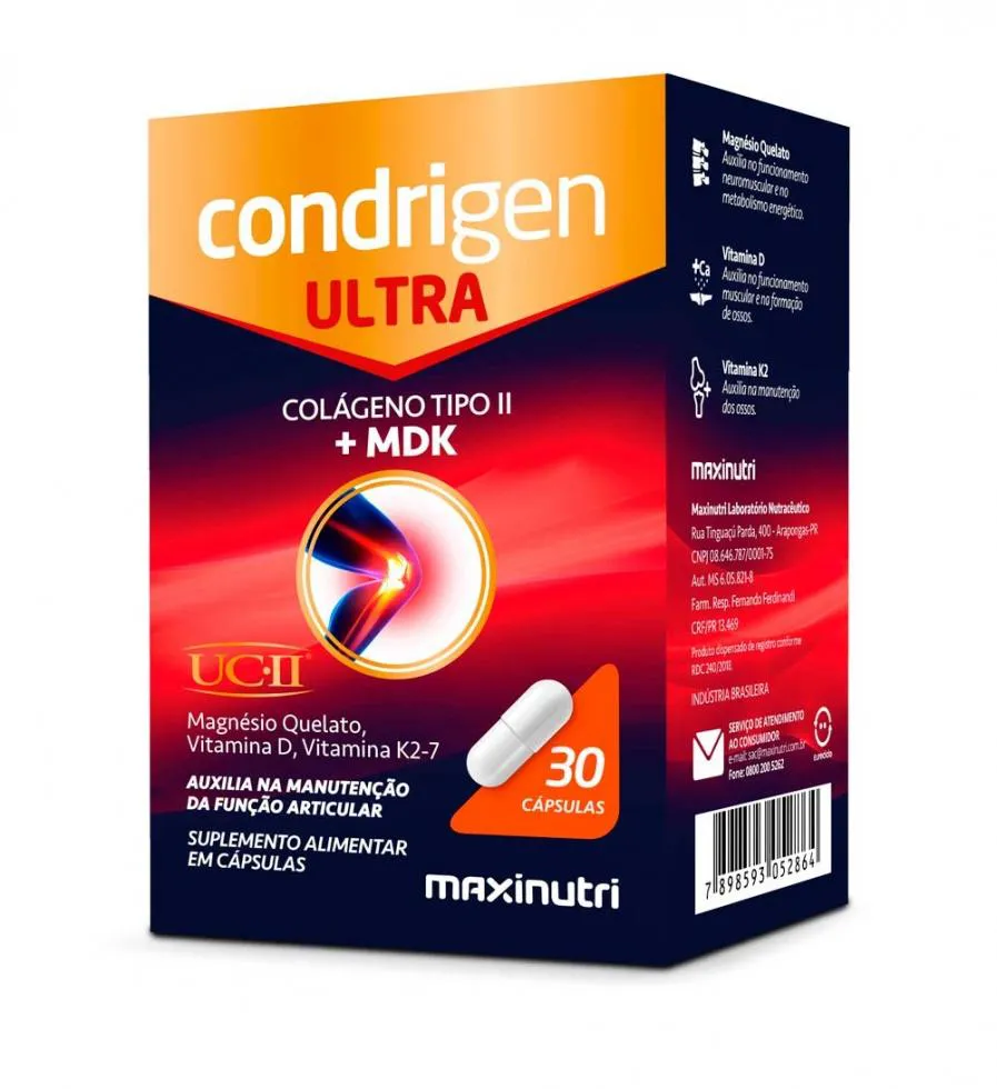 CONDRIGEN ULTRA COLáGENO TIPO II + MDK (30 CAPS) - PADRãO: ÚNICO