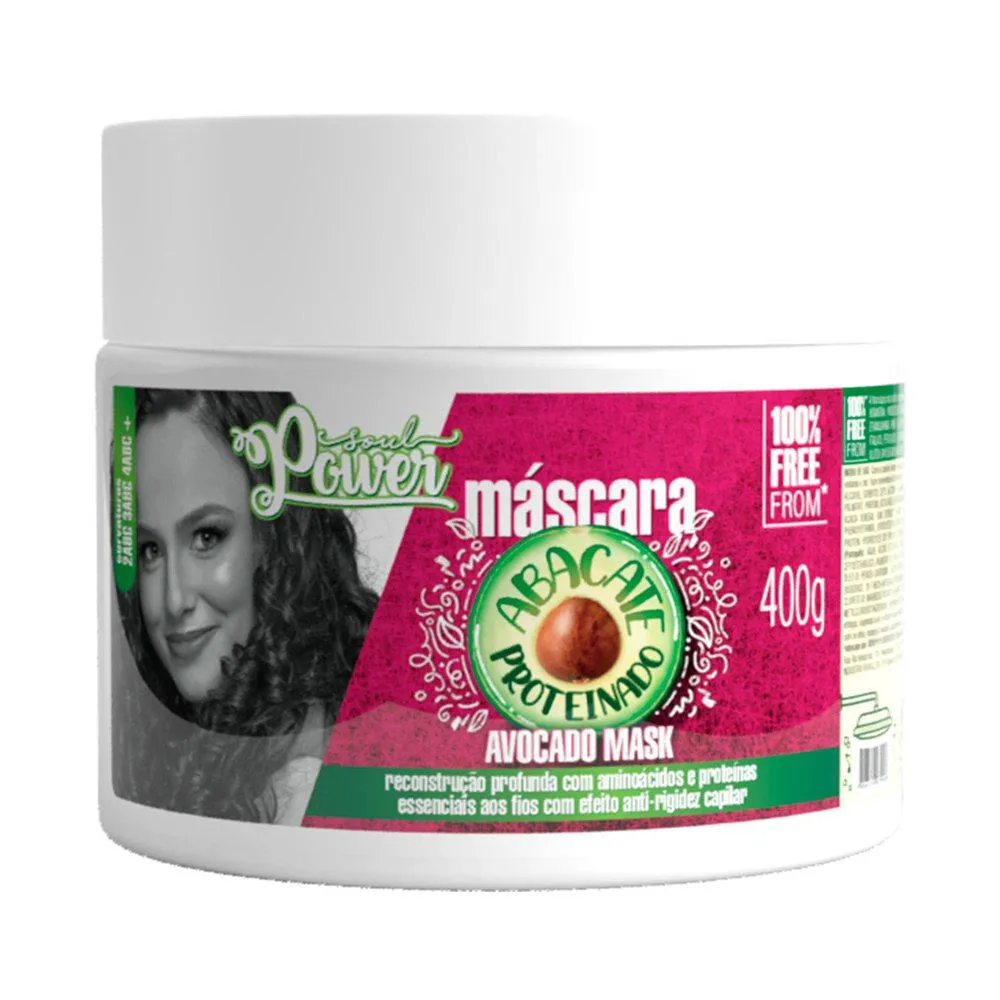 MáSCARA CAPILAR SOUL POWER ABACATE PROTEINADO AVOCADO MASK - 400G