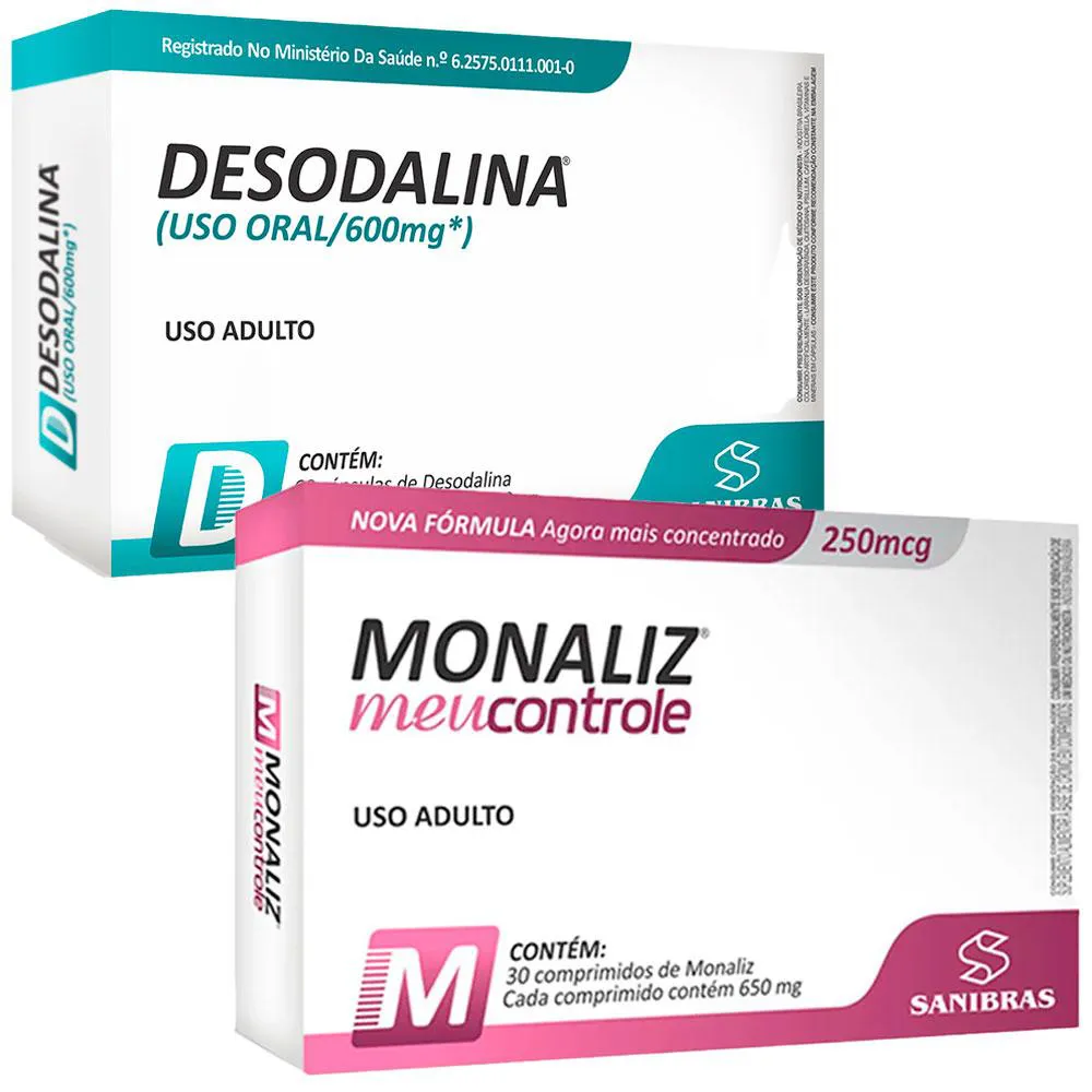 KIT TERMOGENICO DESODALINA (60 CAPS) + MONALIZ (30 CAPS) - SANIBRAS