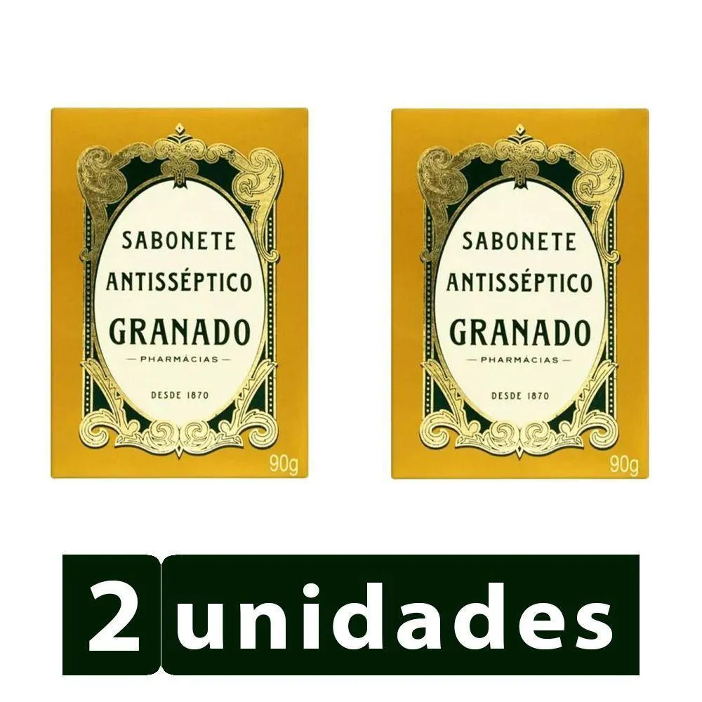 KIT 2 SABONETES EM BARRA ANTISSéPTICO GRANADO TRADICIONAL 90G