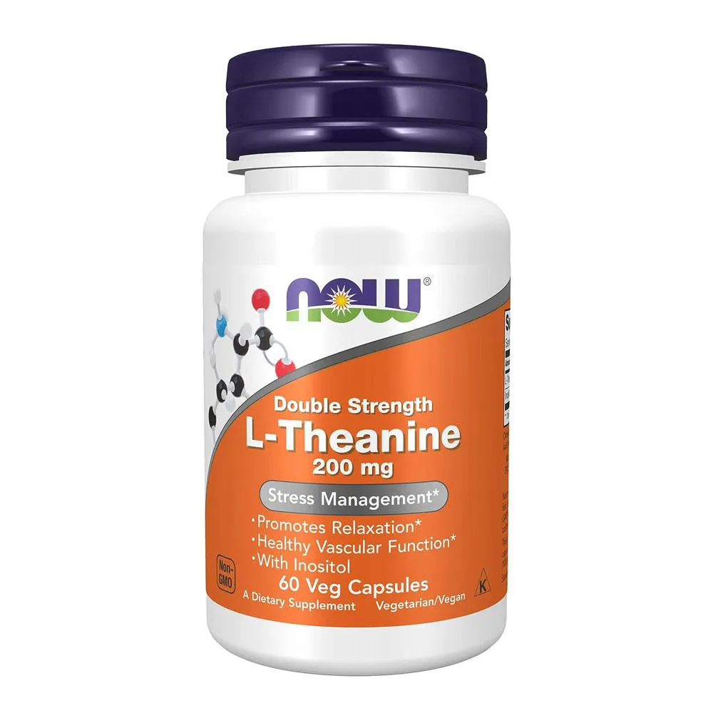 NOW FOODS THEANINE 200 MG  60 VCAPS 0147