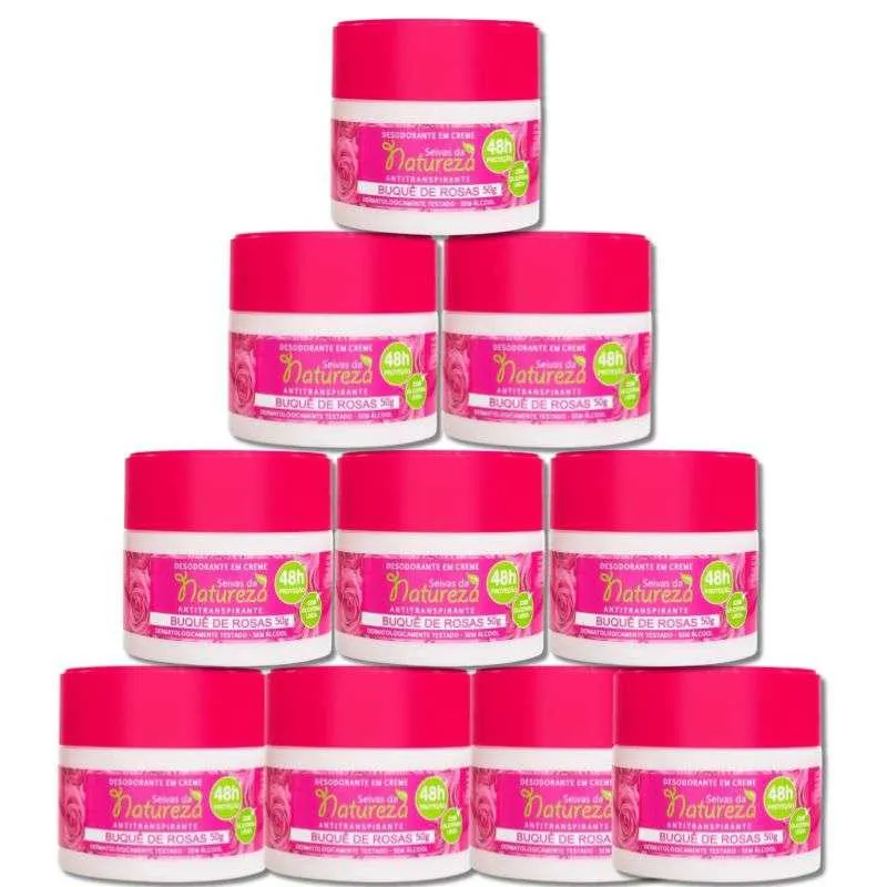 KIT 10 DESODORANTE CREME BUQUê DE ROSAS