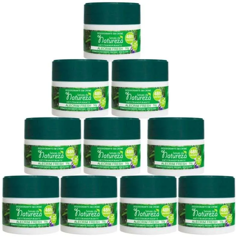 KIT 10 DESODORANTE EM CREME ALECRIM FRESH
