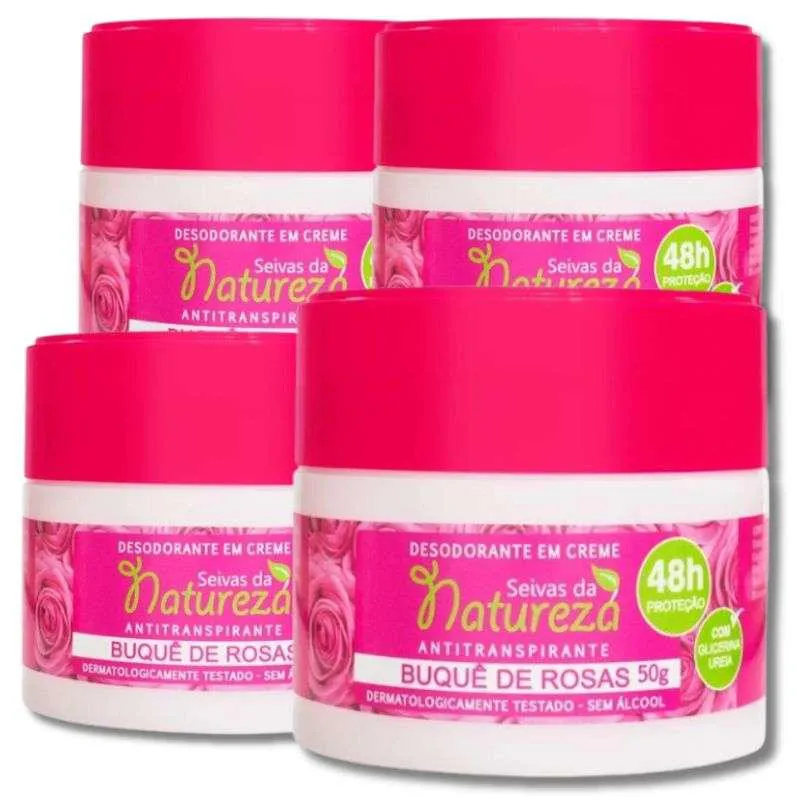 KIT 4 DESODORANTE CREME BUQUê DE ROSAS
