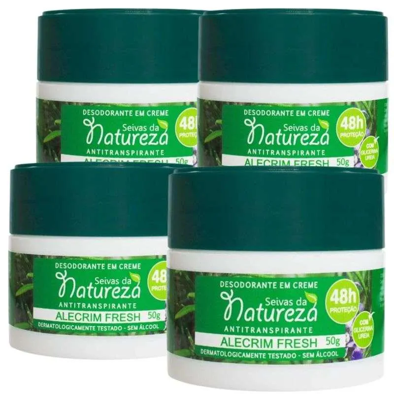 KIT 4 DESODORANTE EM CREME ALECRIM FRESH