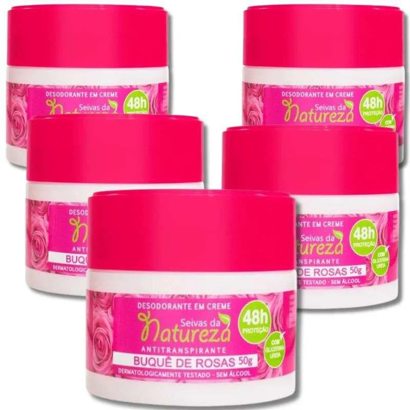 KIT 5 DESODORANTE CREME BUQUê DE ROSAS